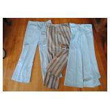 2 Pairs VTG 70s Mens Flare Leg Pants