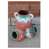 Hand-Painted Southwest Outdoor Clay Pottery