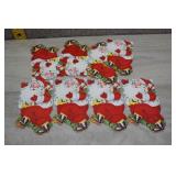 Vtg Flocked Santa Claus die-cut decorations