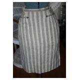 Vtg 1980s Glen Jr. Apparel Cream Pencil Skirt