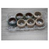 Vtg Wood & Acrylic Napkin Rings, & EAPC Tray