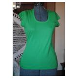 Vtg The Red Eye Green Fitted Top