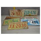Lot of Several Vtg Oklahoma Licence Plates-1973,77