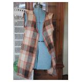 Vintage Plaid Full Zip Up Vest