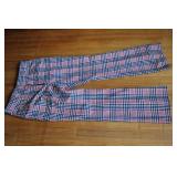 Vtg 1970s Style Blue and Red Plaid Pants