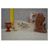 Lot of Vtg Decorative Items-Wooden Fish, Swan etc.