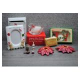 Lot of Christmas Items-Avon Candle,Frame,Swan etc
