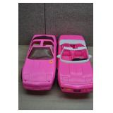 Two Vtg 1994 Pink Mattel Barbie Chevrolet Corvette