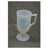 Vintage 1970 Wichita Milk Glass Pedestal Mug