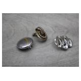 Three Vintage-Style Clip-On Earrings