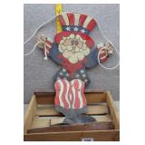 Handcrafted Wooden Uncle Sam Swinging Lawn Sign