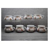 Set of Vtg Ceramic Mugs for Serving Mushroom Soup