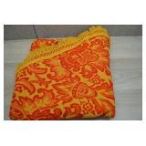 1960s Bates Round Tapestry Fringed Edge Area Rug