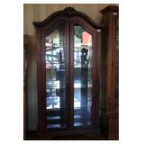 French Style Lighted Arched Door Display Cabinet