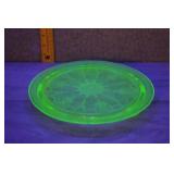 Vtg UV Cameo Ballerina Depression Glass Cake Plate
