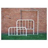 Simple White Metal Bar Bed Frame, Paint Chipping
