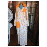 Vtg Raymodes White & Orange Full Length Swim Cover