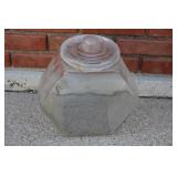 Antique Glass Hexagon Canister 'Penny' Jar-1920s