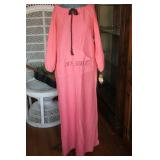Vtg Terry Cloth Pink Full Length Tunic