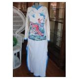 Vtg Mistra Surfer Graphic Long Swim Cover Up