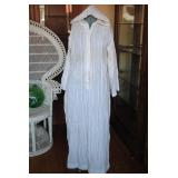 Vintage Hooded White Lightweight Swim Cover Up