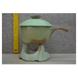 Vtg Frankoma Pottery Warming Pot Set