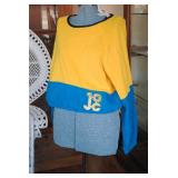 Vtg JoC Yellow & Blue Pullover Sweater