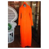Vtg Good Looks Orange/Red Full Length Tunic