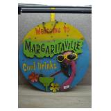 Metal Margaritaville Hanging Tiki Bar Sign 24'