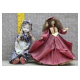 Vtg 'Nan's Cornhusk Doll,' and Porcelain Doll