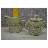 Vtg Frankoma Pottery Cream and Sugar Dishes