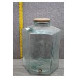 Vintage 5-Gallon Green Glass Beverage Dispenser