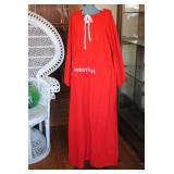 Vintage Red Sweatshirt Pocket Lounge gown