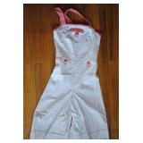 Vintage Jerrell White & Red Shorts Overalls