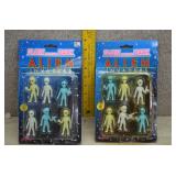 Two Vtg 'Alien Invaders'Glow-in-the-Dark Figurines