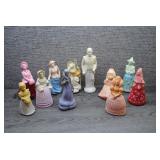 Vtg Avon Bottles Shaped as Ladies & One Man.