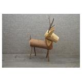 Rustic Handmade Wooden Log Deer Figurine