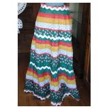 Vtg Intuitions Color Block Pattern Maxi Skirt