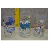 Lot of Vtg Drinking Glasses-1982 Hardee's Smurf