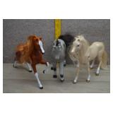 Lot of Three Plastic Mattel Barbie Toy Horses