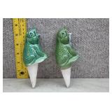 Two Vtg Ceramic Self-Watering Plant Spikes
