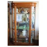 Beautiful Curved Glass Curio Cabinet - No Contents