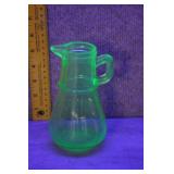Vtg UV Depression Glass Syrup Pitcher