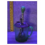 Vtg A&J Handy Whirl Mixer, UV Glass 4C Pitcher