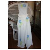 Vintage Dalton Whilte Floral Pants & Tank Top Set