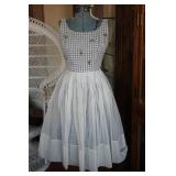 Vintage Gingham w/ Mesh Overlay Dress