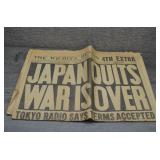 1945 Wichita Beacon WAR IS OVER Headline Newspaper