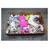 Asst Plush and Plastic Toys Barbie, Hush Puppies