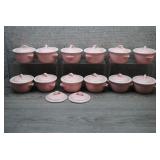 Lot of Vtg Hall Pink Casserole Dishes w/Lids-1950s