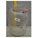 Antique Glass Barrel Pickle Jar, Partial Label